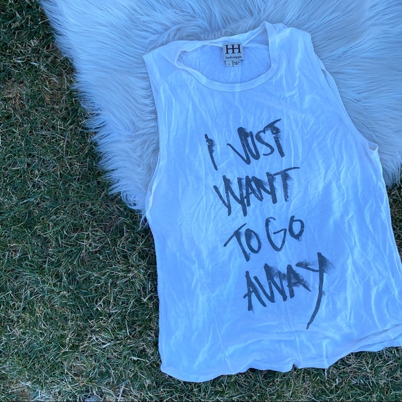 Haute Hippie I Just Want To Go Away Muscle Tank large - Picture 2 of 6